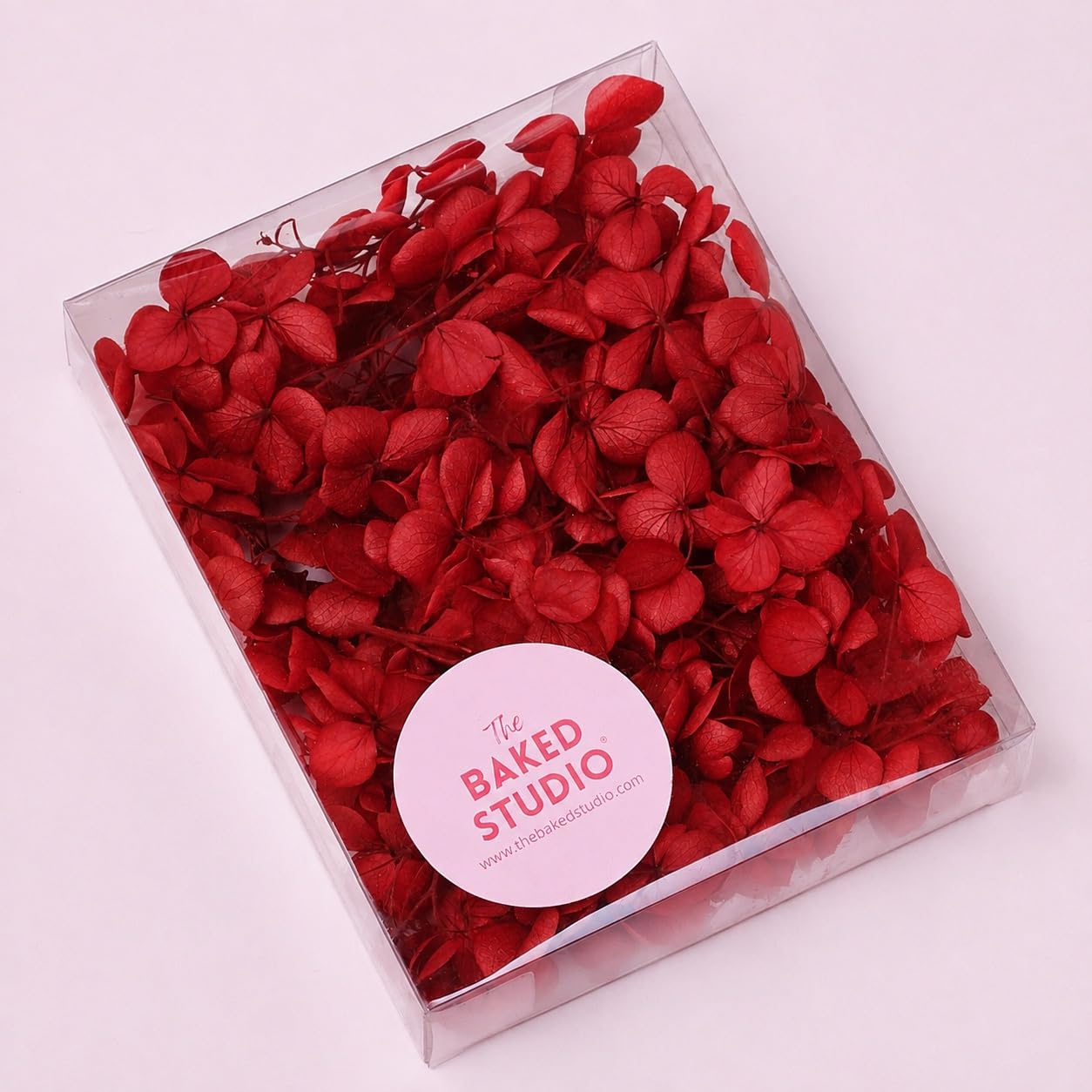 The Baked Studio - Original Dried Flower Hydrangea Set For Cake & Cupcake Decorating & Others Crafts (Red)