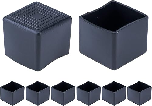 Mcredy Tapas para patas de silla de muebles para patas cuadradas, rectangulares, protectores de suelo de goma, tamaño interior de 1 x 1 pulgada,