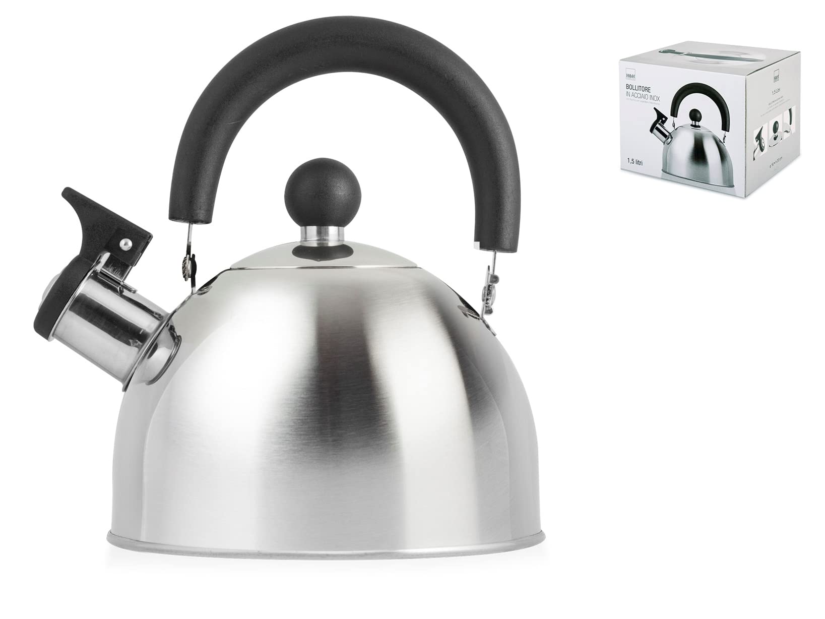 Bouilloire inox 1,5L avec surface anti-empreintes