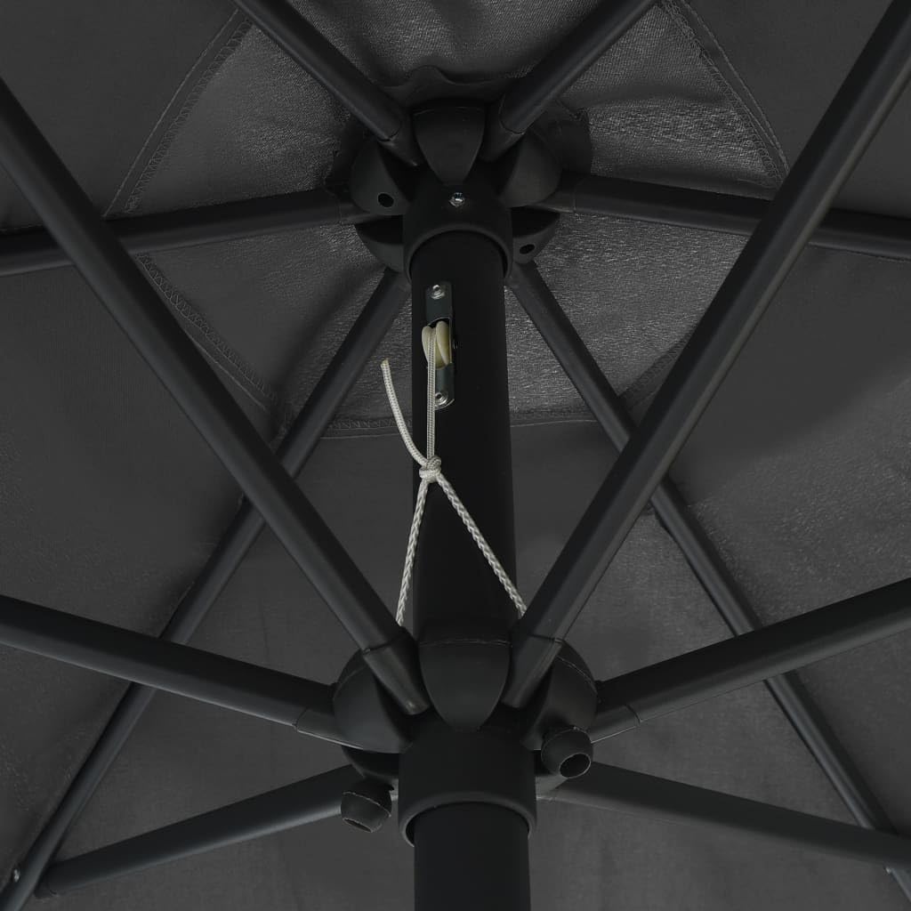 Parasol przeciwsłoneczny z aluminiowym masztem, x cm zielony, ochrona przed promieniowaniem UV, tkanina poliestrowa, mechanizm korbowy do ogrodu i na taras