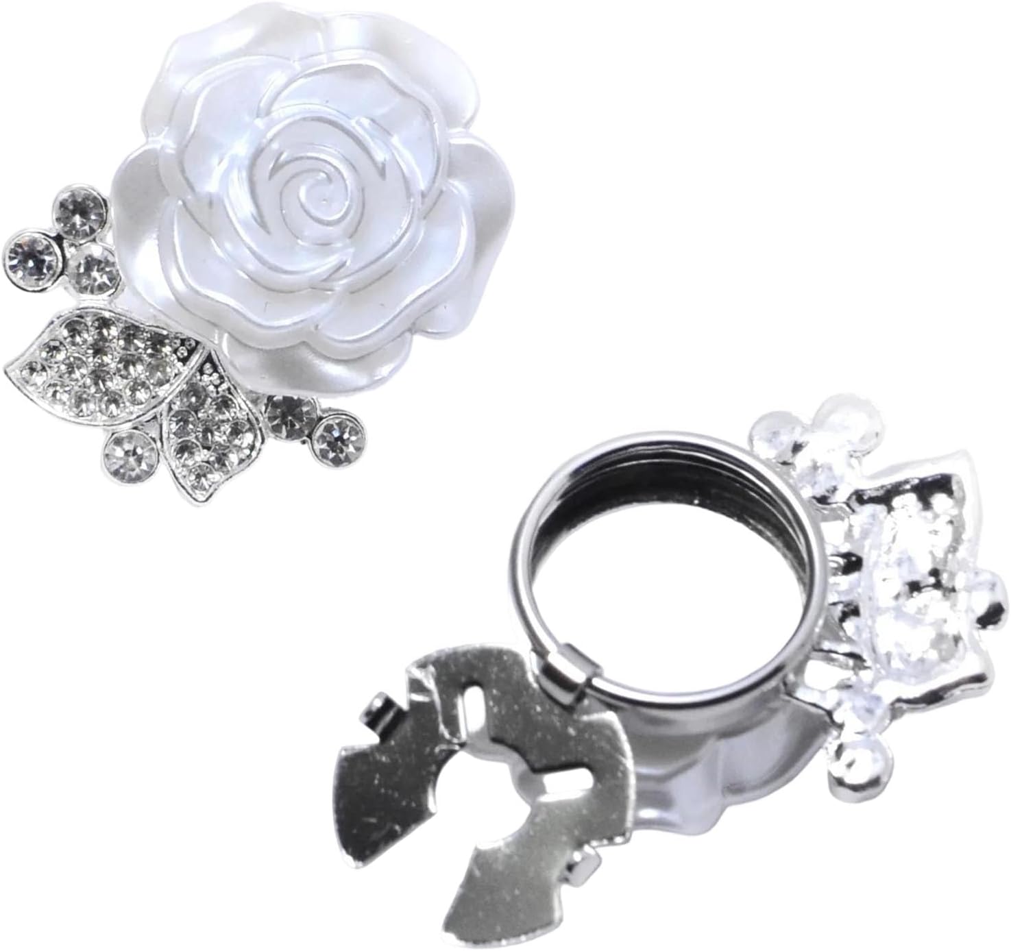 Women’S Fashion Rhinestone Button Covers for Shirts Floral Clip Accessories Elegant Decorative Jewelry