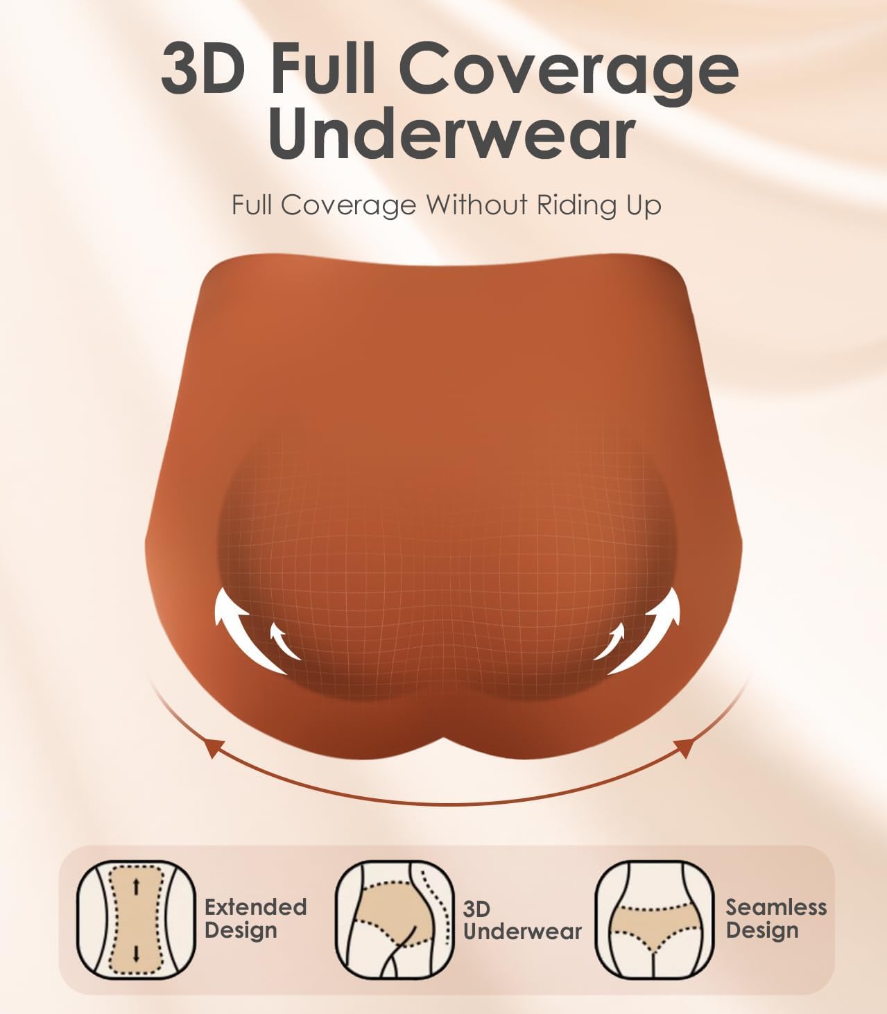 Kalapa Seamless Womens Underwear High Waisted No Show Briefs Silky Stretch Breathable Full Coverage Ladies Panties Multi Pack - Image 4