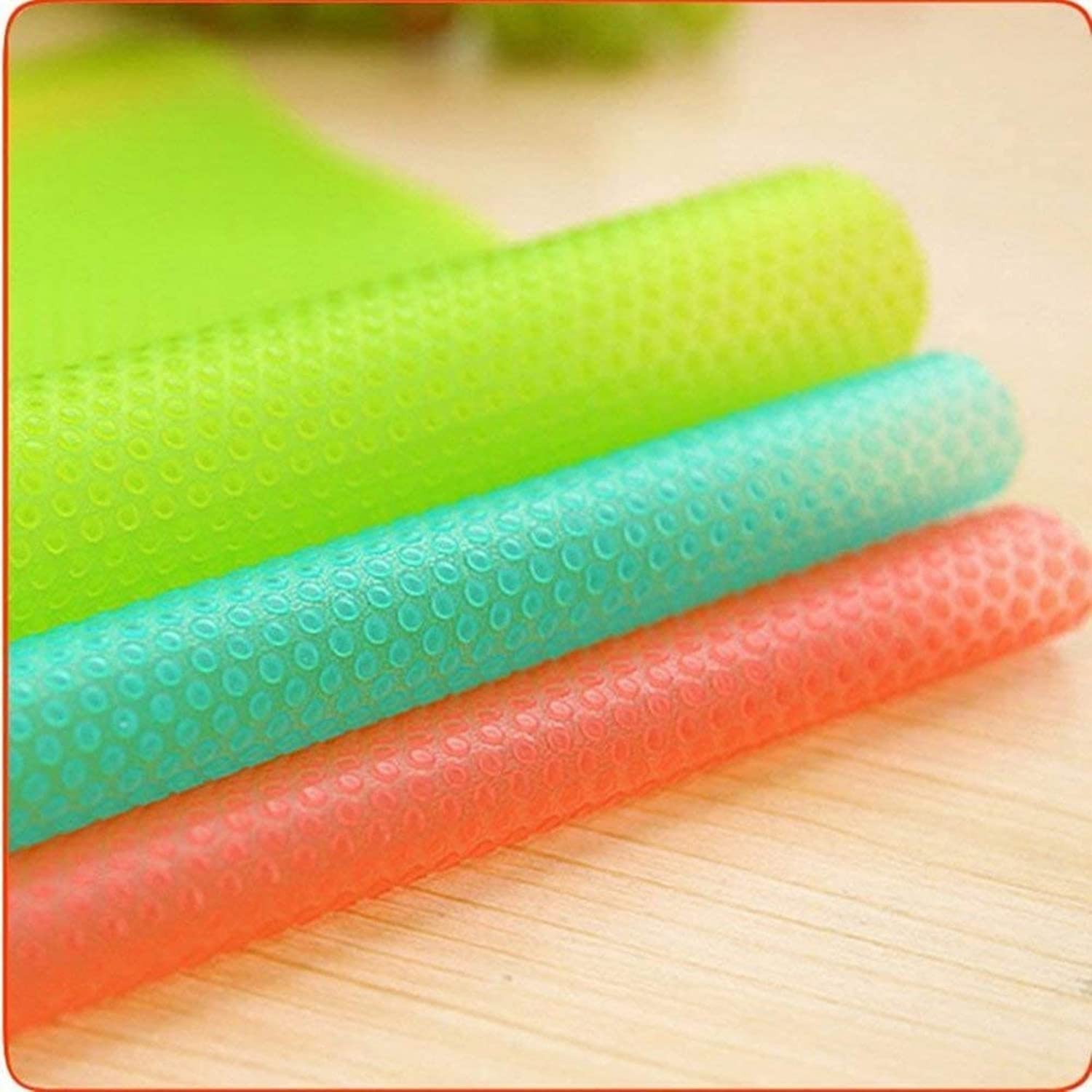 15PCS Shelf Mats Refrigerator Liners Washable Refrigerator Pads Fridge Mats Drawer Placemats Home Kitchen Gadgets Accessories Organization for Top Freezer(5green+5pink+5blue)