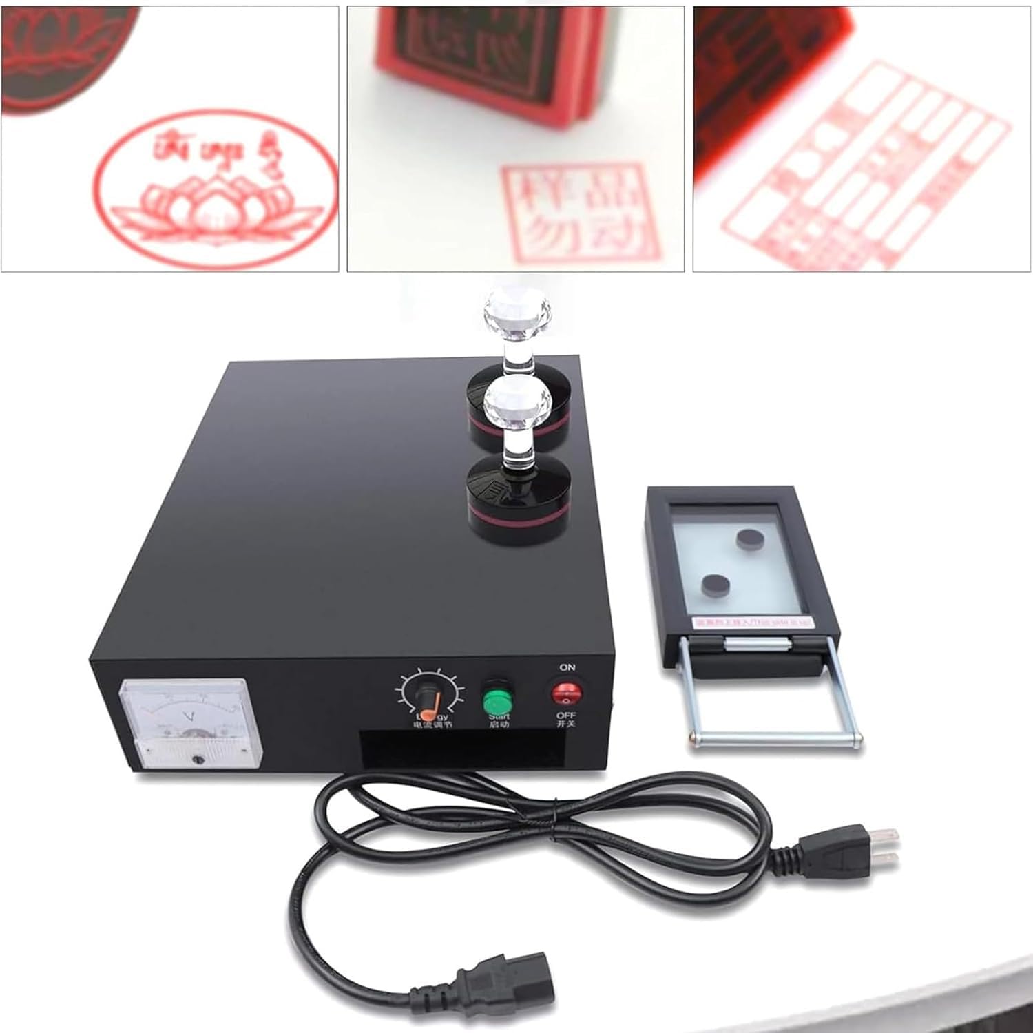 Flash Stamp Seal Maker, 360W Digital Photosensitive Seal Flash Stamp Making Machine, Flash Stamp Seal Maker con 10 ingranaggi regolabili di energia, for timbri di cartoni animati e sigilli nuziali