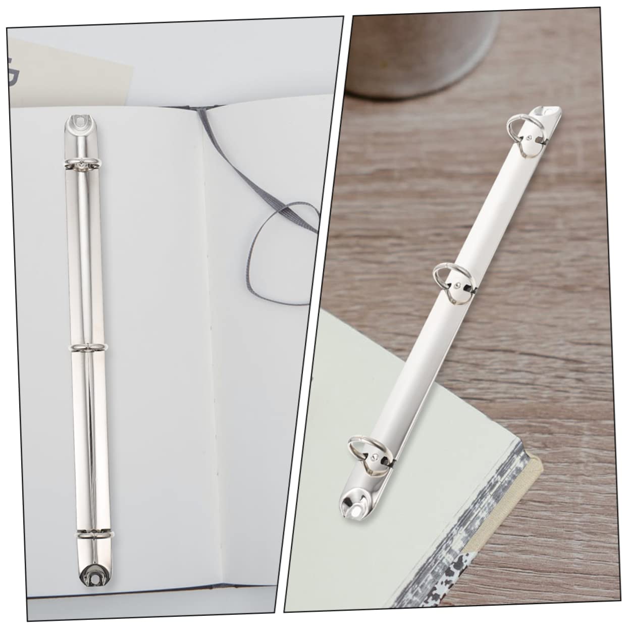 ARTIBETTER 12 Set Legante Metallico D Anello A Clip Sciolto Raccoglitori Per La Scuola Legante Sottile Esposizione Raccoglitori Metallici A Fogli Mobili Clip Raccoglitore Argento 2 Pezzi * 12