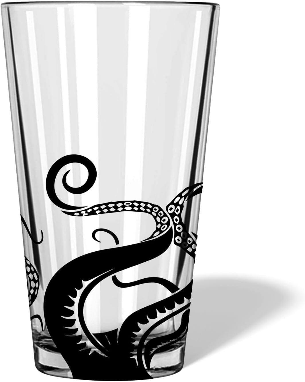 Kraken Whiskey Glass – 360° Hand-Drawn Octopus Nautical Design Kraken Beer Glass, Dishwasher Safe – Pirate & Nautical Whiskey Glass Gift