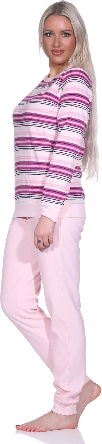 NORMANN - Wäsche fabrik - Camicia da notte da donna, a maniche lunghe, con motivo animale, anche in taglie forti, colore: rosa, taglia 2: 40/42, Colore: rosa., 40-42