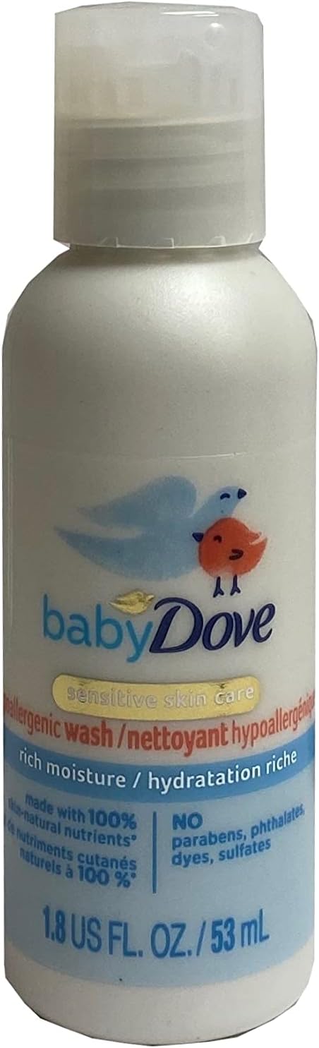 Baby DoveTip to Toe Wash, Rich Moisture, Travel Size, 1.8 Ounce (Pack of 4)