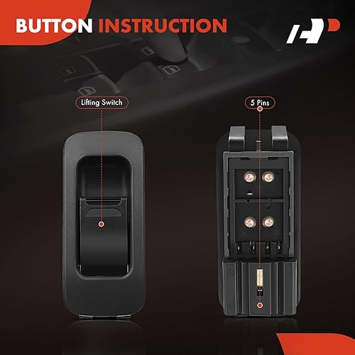 Miniatura 4 de A-Premium Interruptor de elevalunas eléctrico delantero derecho o trasero compatible con Chevrolet Tracker y Suzuki Vitara 1999-2004, XL-7 2002,