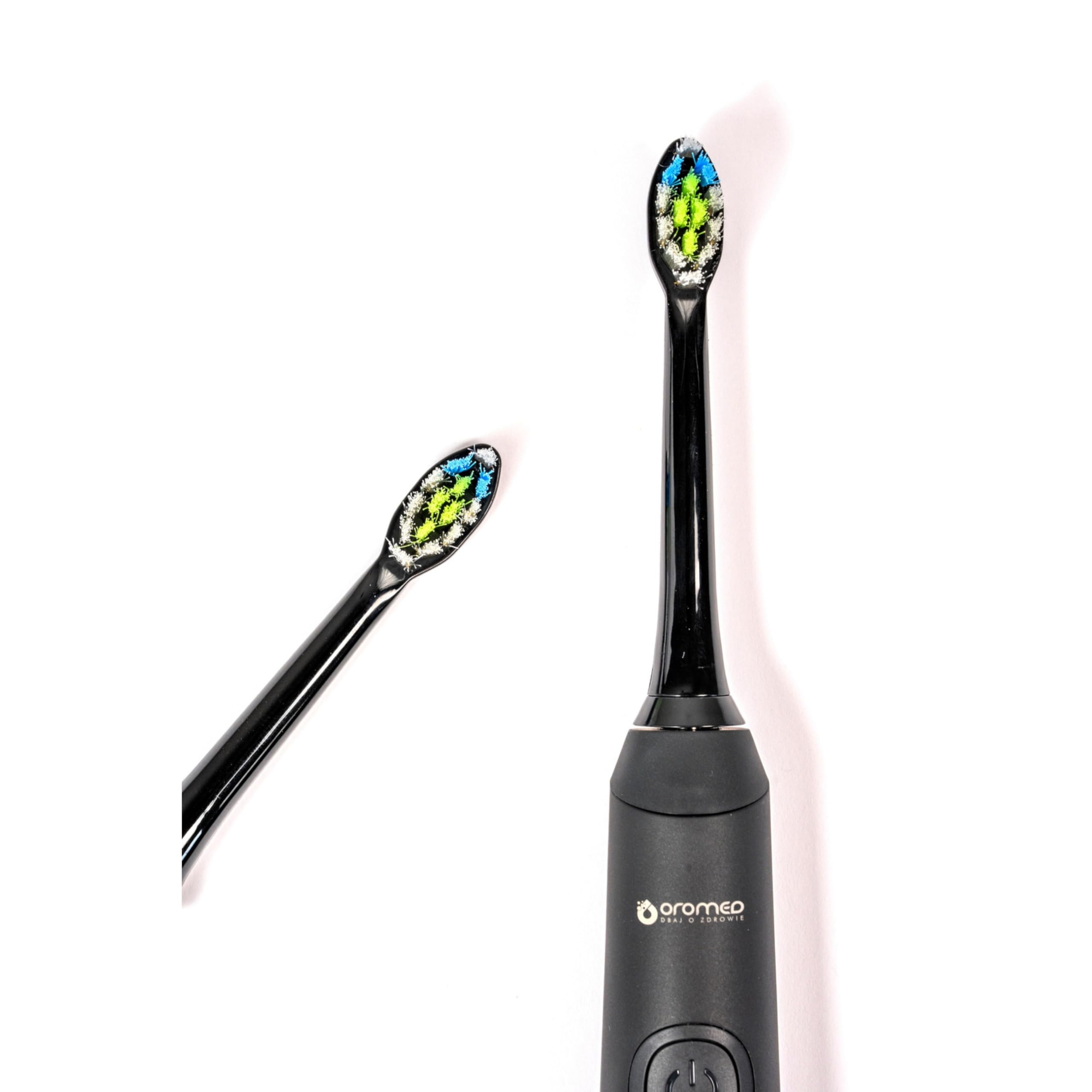 OROMED ORO-SONIC PROFESSIONAL Schallzahnbürste, elektrisch mit 38.000 Vibrationen/Min., 2000 mAh Akku bis 360 Min., LED-Display, mehrere Reinigungsmodi, IPX7 wasserdicht, Schwarz