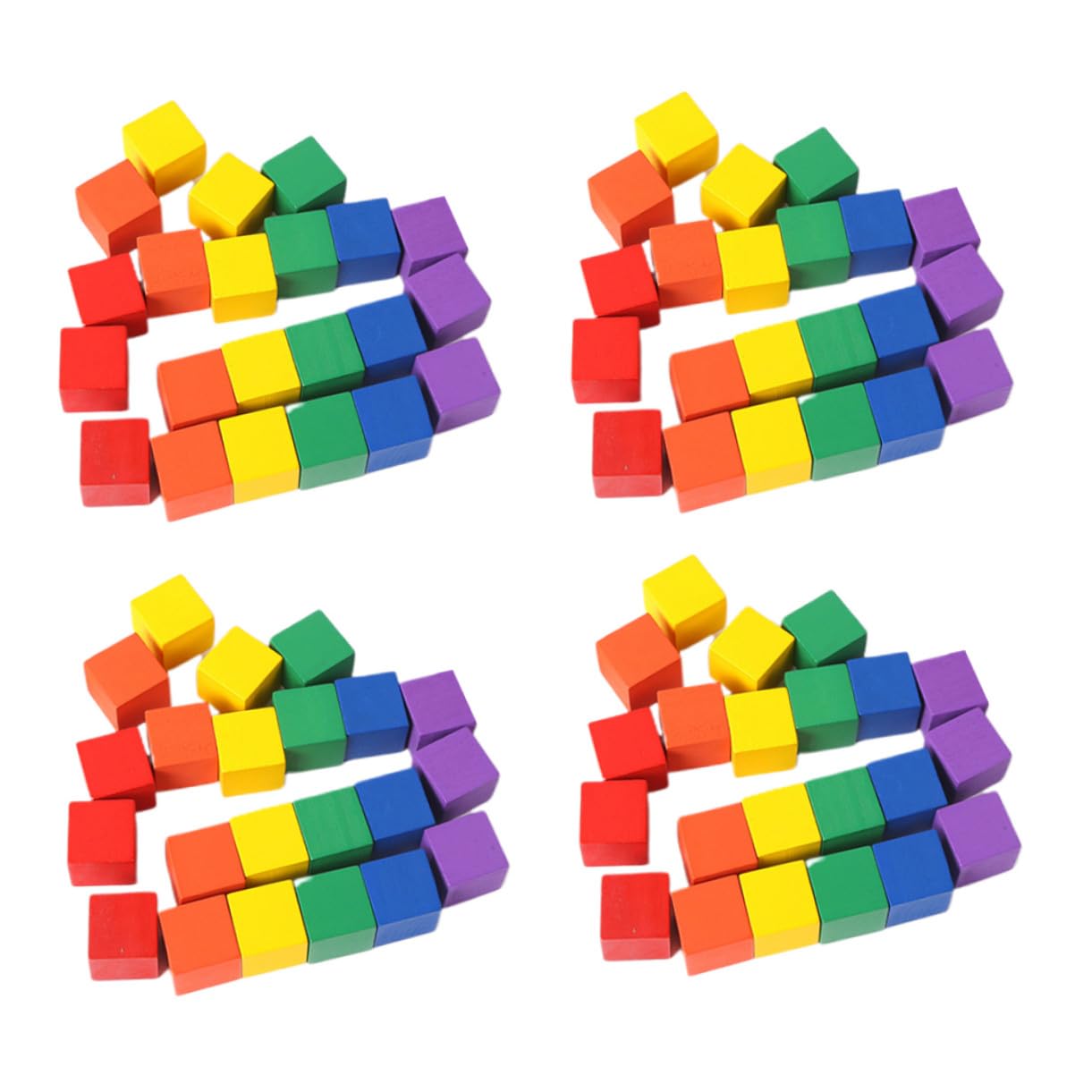 Petit cube carré bois aide pédagogique pour tri et calcul - 8