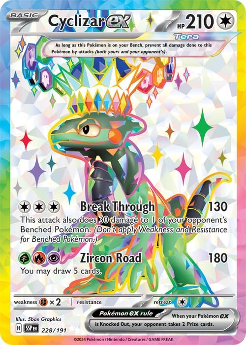 Pokemon - Cyclizar ex 228/191 - Surging Sparks – Full Art Ultra Rare – Foil Card