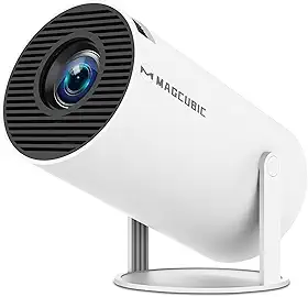 Magcubic Mini Projetor Portatil 5G Wifi 6 BT 5.0 Android 11, Projector 4K 1080P Full HD Suporte 8000 Lumens, Projetor Led Auto de Correcção Trapezóide Horizontal, 180°Girável Projector para Telefónico