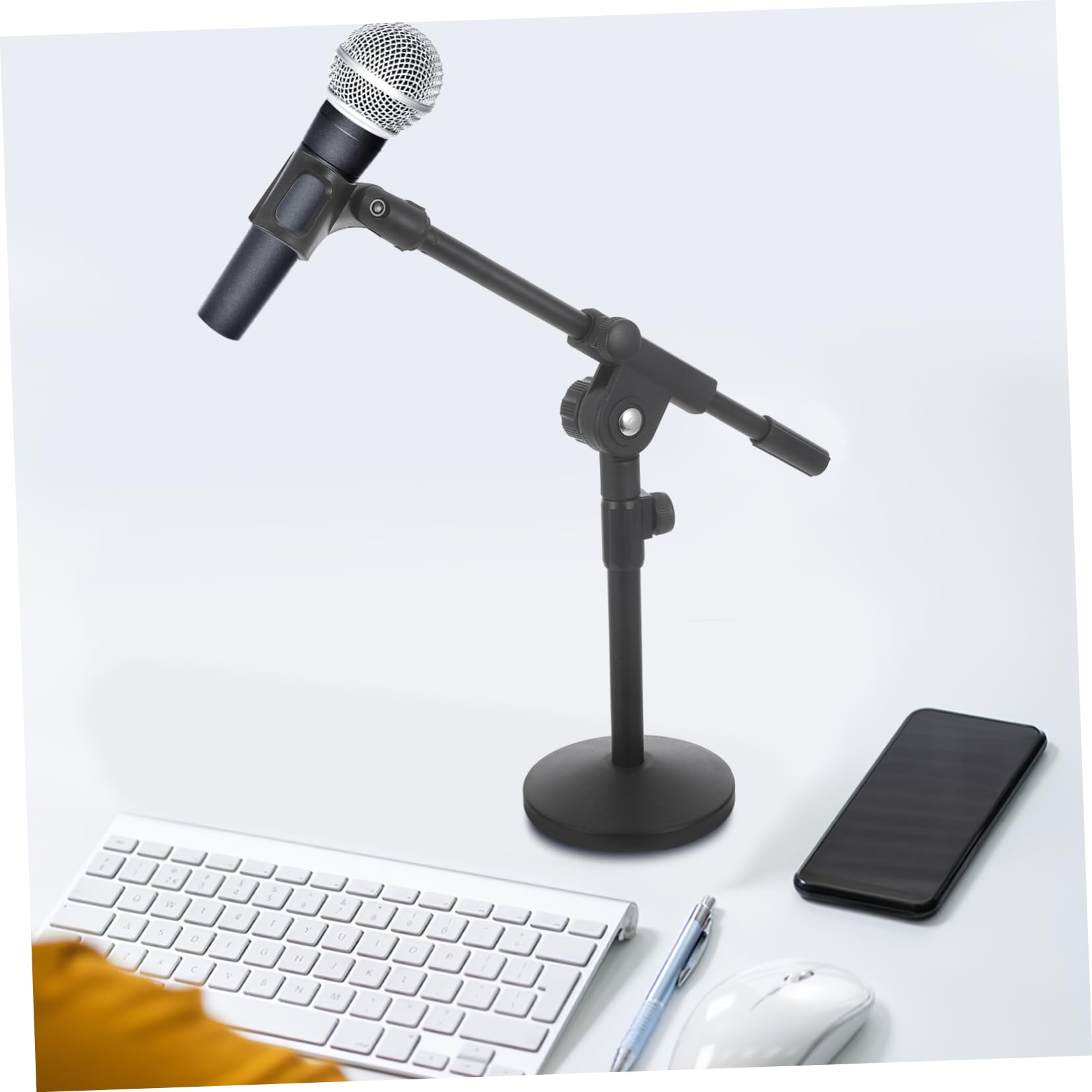Gatuida Supporto Per Microfono Da Tavolo Regolabile Accessorio Per Home Studio e Performance Con Base Stabile e Clip Per Microfono