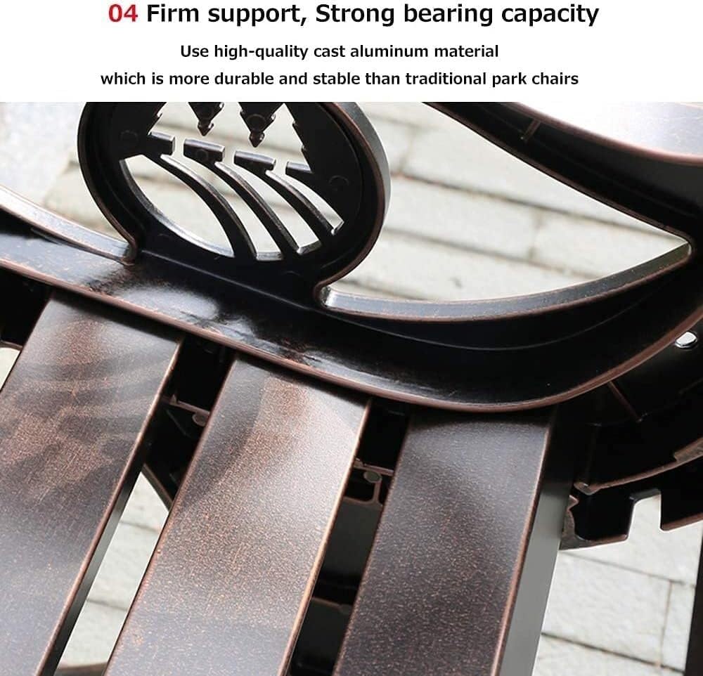 Garden Bench Outdoor Furniture Park Terrace Bench Metal Bench with Backrest and Armrests