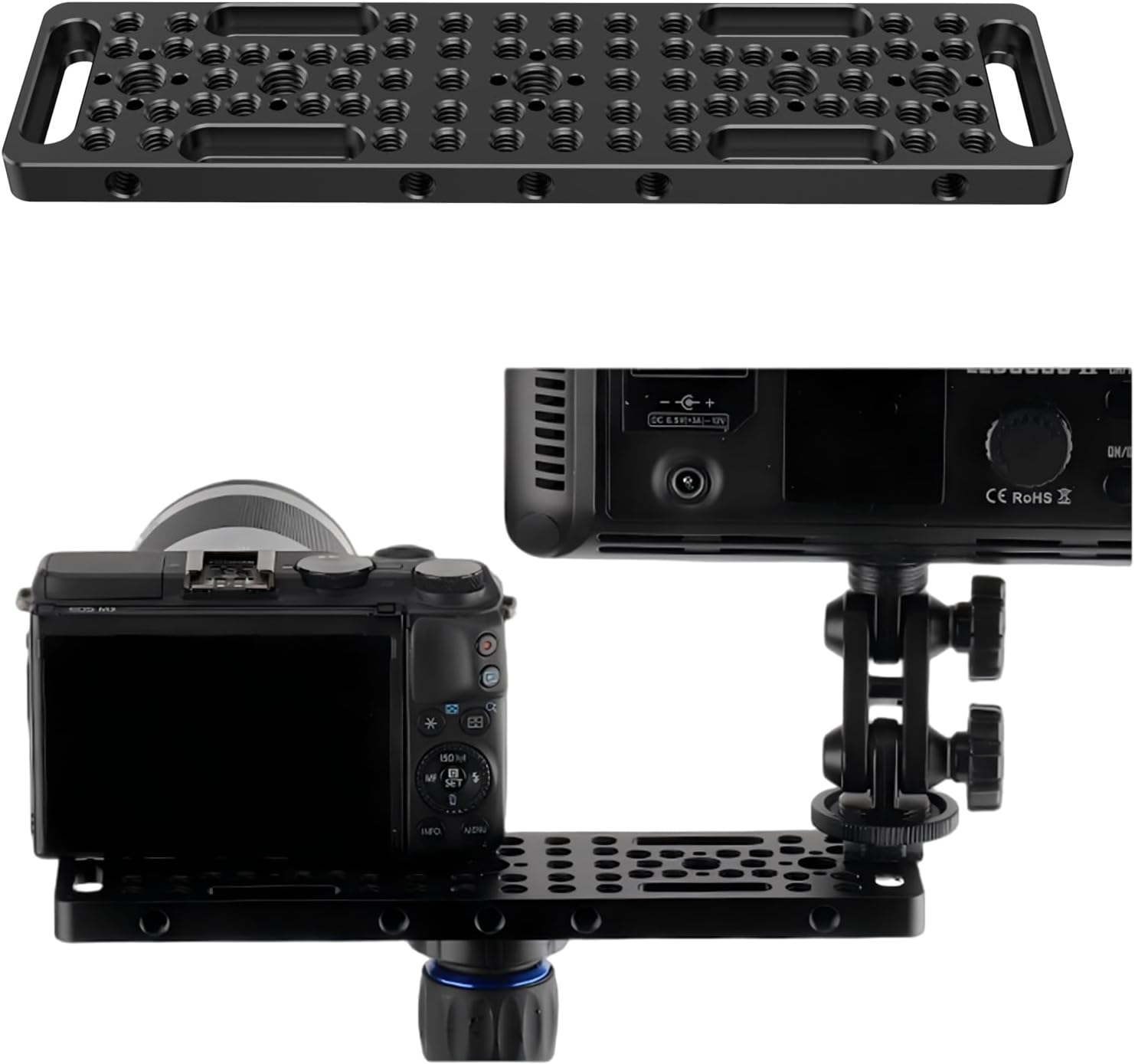 Camera Cheese Plate with 1/4 3/8 Threads,200MM Long Verison Cheese Plate for Cemeras,Tripod and Other Photography Accessories - Image 5