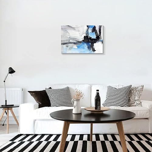 Miniatura 713 de Lienzo artístico para pared, pinturas de arte abstracto, fantasía azul, grafiti colorido sobre fondo blanco; decoración artística moderna para sala