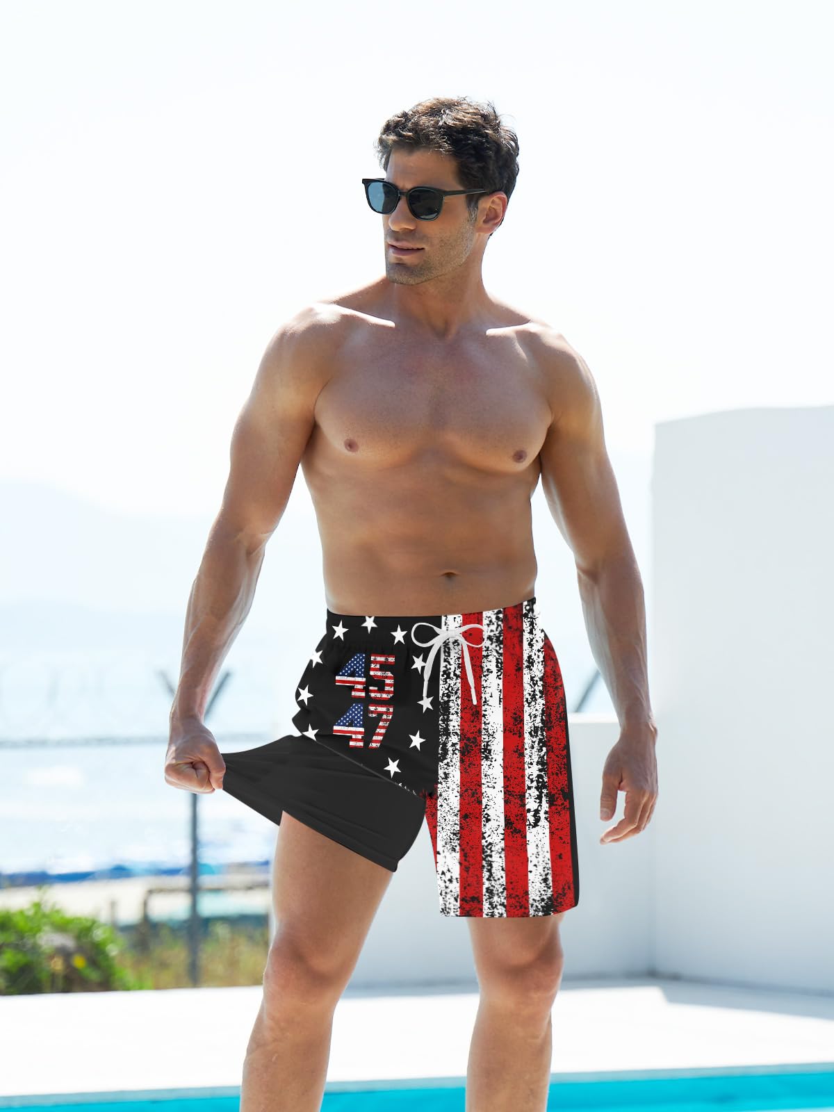 Goodstoworld Costume da bagno da uomo con fodera a compressione, cucitura interna 22,9 cm, ad asciugatura rapida, taglie M-3XL