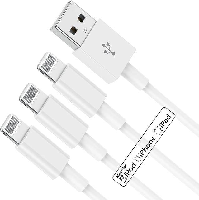 1M iPhone Charger Cable 3Pack, USB to Lightning Cable [ Apple MFi Certified ], 3ft Original iPhone Fast Charging Wire Lead for Apple iPhone 13/12/11/X/8/7/6s/6/5S/mini/Pro Max/SE iPad