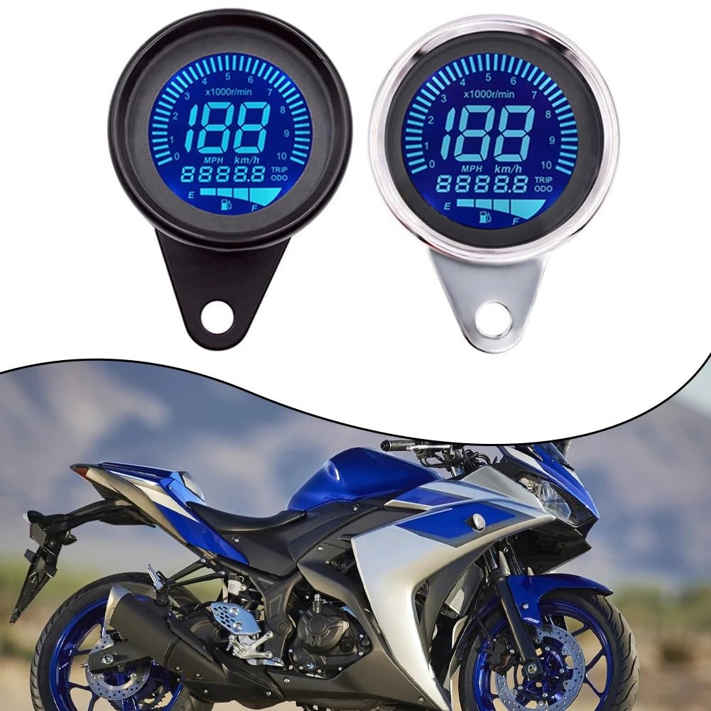 tacómetro Digital Tacómetro Universal para Motocicletas de 12 V, odómetro, tacómetro Digital, Indicadores Velocidad con luz Nocturna y Pantalla