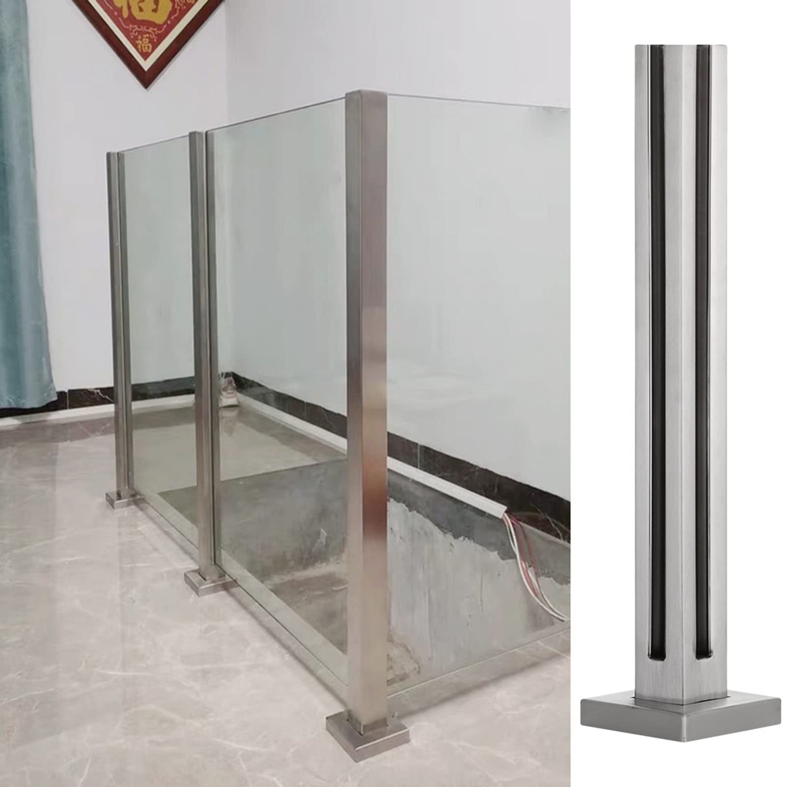 Poteau de clôture en acier inoxydable pour balustrade verre terrasse
