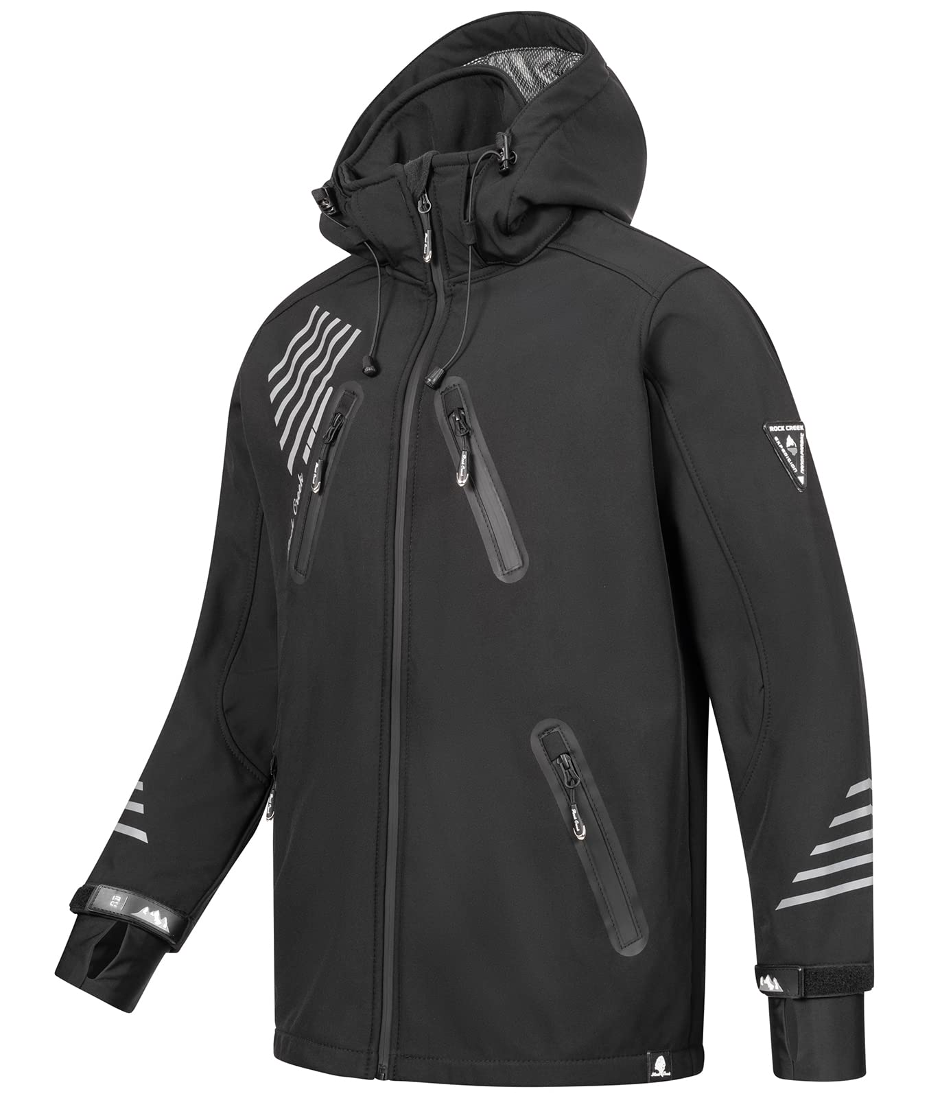 Rock Creek Softshelljacke Herren Outdoor Windbreaker H-140 | Wasserabweisende Übergangsbekleidung, funktionale Wanderjacke für Männer, Camping, Freizeit und wechselhaftes Wetter