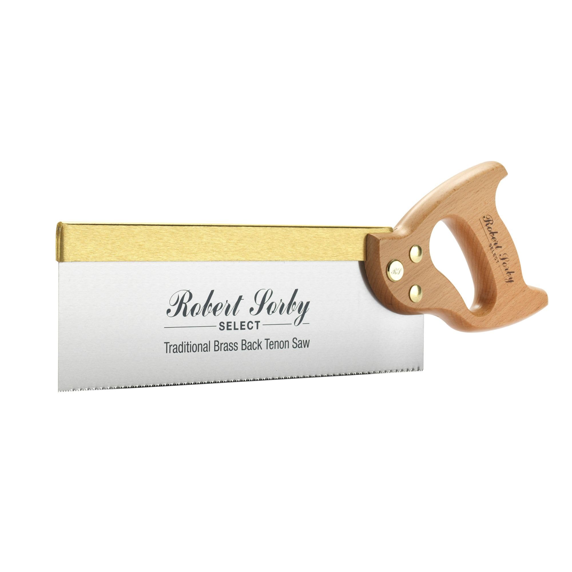Robert Sorby Select Traditional Brass Back Tenon Saw 12" 305mm 15TPI Carbon Steel Blade Fine Cut Woodworking Saw Beechwood Handle