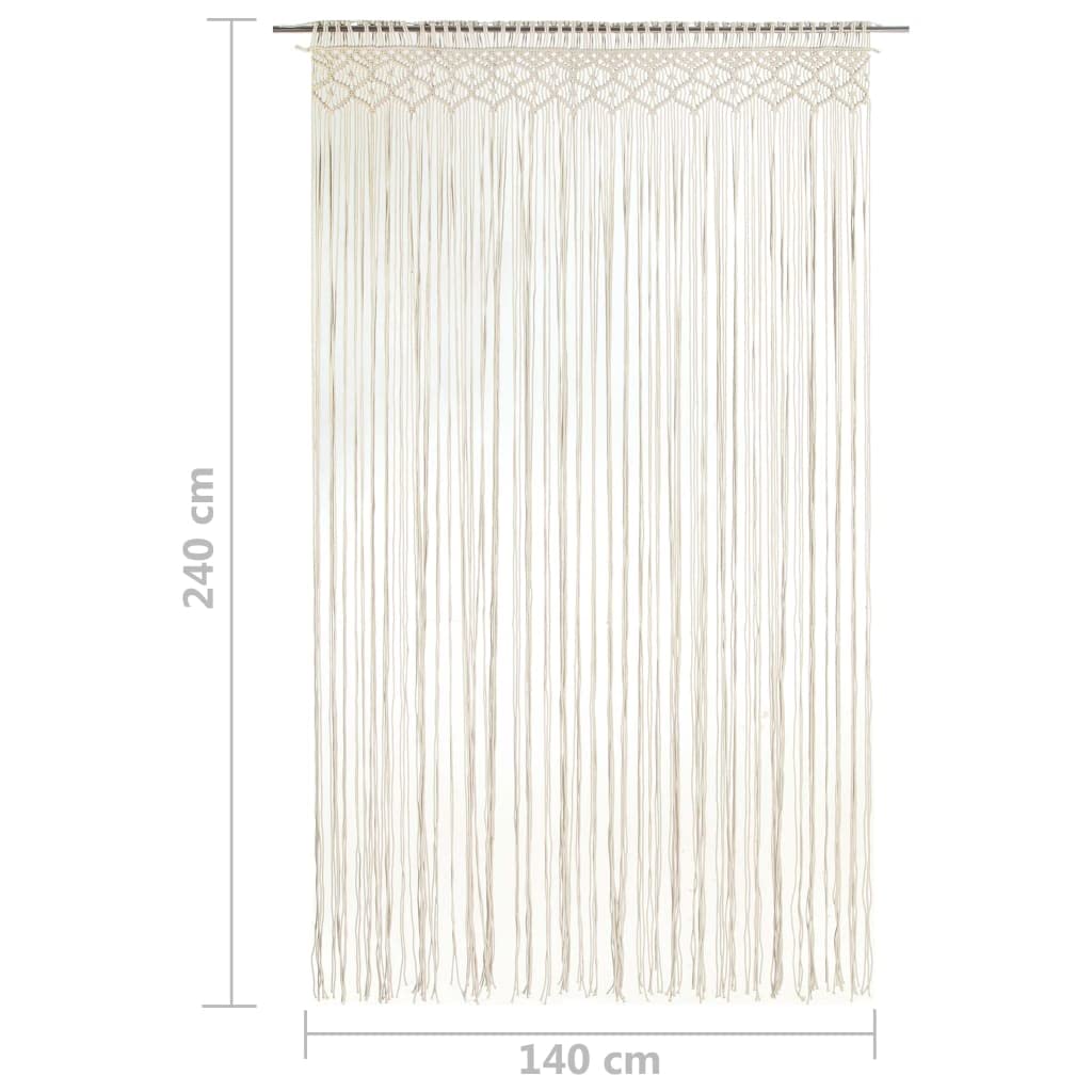 vidaXL Rideau en macramé 140x240 cm Coton