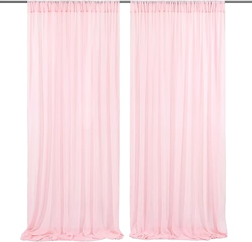 Cortina de gasa de telón de fondo para boda de 9.8 pies por 10 pies, para decoración de escenario de fiesta o boda