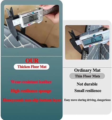 Miniatura 3 de Tapete de lujo de cuero XPE impermeable para SsangYong Korando (negro con costuras rojas)