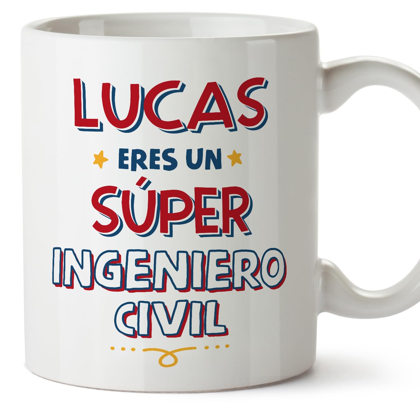 MUGFFINS Personalised Mug for Civil Engineer Man - in Spanish - Eres Súper - Funny Custom Gift for Colleagues - Ceramic 11oz Mug