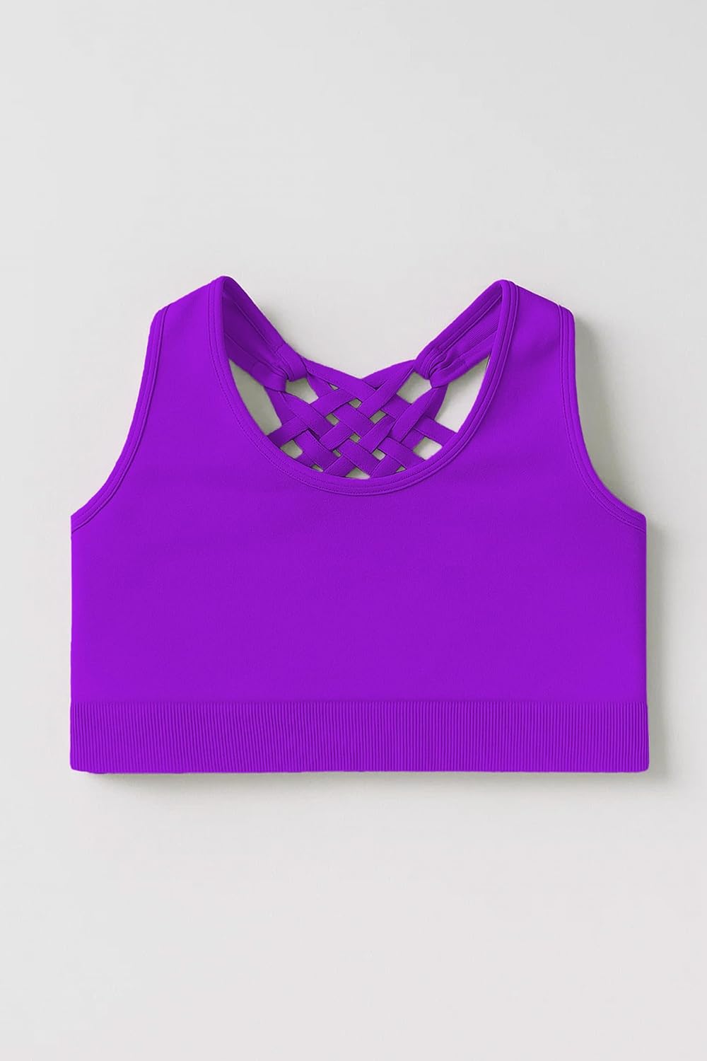 Kurve Girl’s Seamless Strappy Back Stretchy Crop Undershirt Bra, Made in USA - Image 2