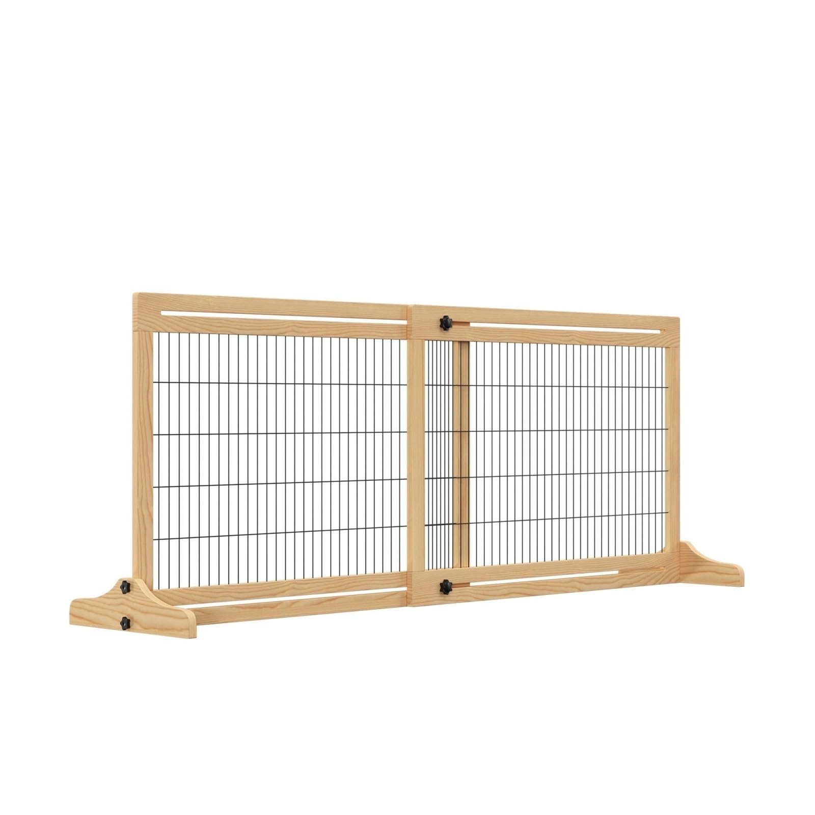 Wooden Dog Safety Barrier Extendable Stair Gate Easy Installtion