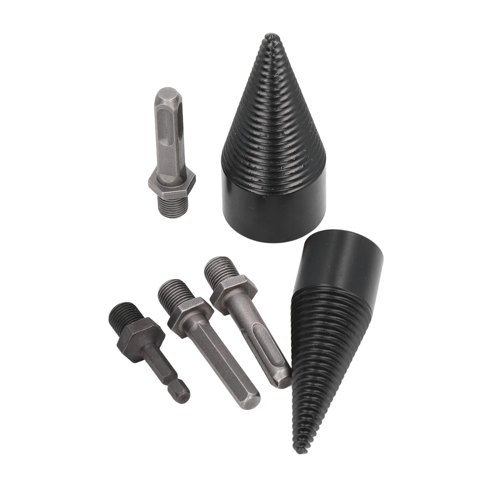 Trapano Cono Spaccalegna 42mm, Spaccalegna Vite Cono Legno 32mm 42mm per Trapano Trapano a Gradino Taglialegna Taglialegna Spaccalegna Trapano a Cono in Acciaio con 4 Manici