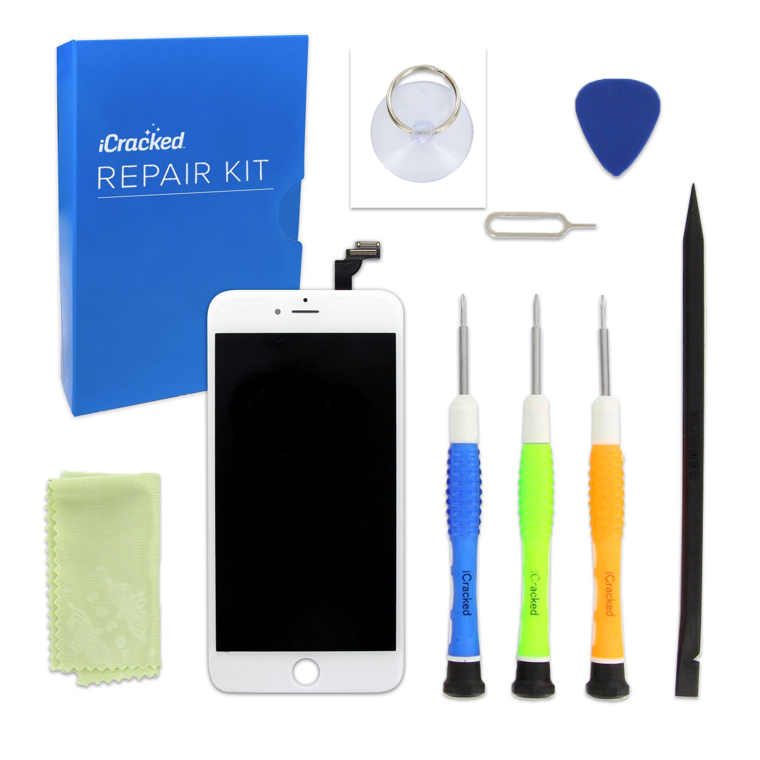 iCracked iPhone 6 Plus Screen Replacement Kit (White)