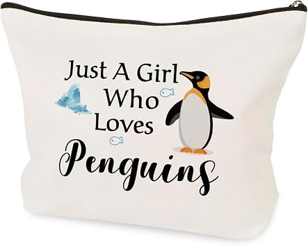 Penguin Lovers Cosmetic Makeup Bag Gifts for Women Girl Travel Toiletry Pouch Birthday Christmas Animal Lover Penguin Themed Gifts for Teens Bestie Friend Daughter Wife Sister Girlfriend