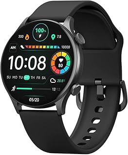 Haylou RT3 Solar Plus Smart Watch - 1.43-inch AMOLED Display, Bluetooth Phone Calls, 105 Sports Modes, Heart Rate Monitoring, Stress Detection, Versatile Faces, IP68 Waterproof - Black