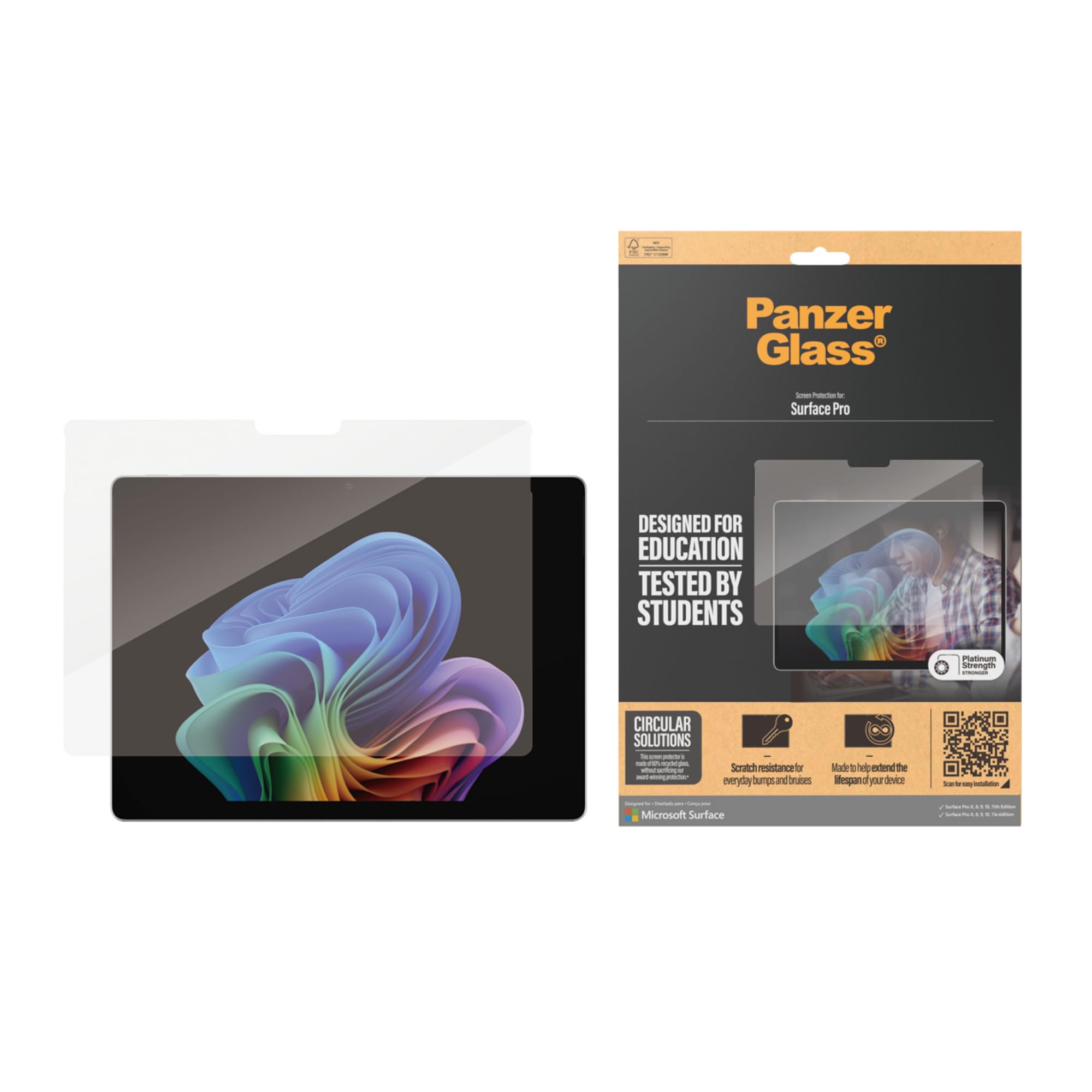 Panzerglass ? Displayschutz Microsoft Surface Pro X ? Pro 8 ? Pro 9 ? Pro 10 ? Pro 11 ? UltrA-Wide Fit, Microsoft, Microsoft - Surface Pro X, Microso