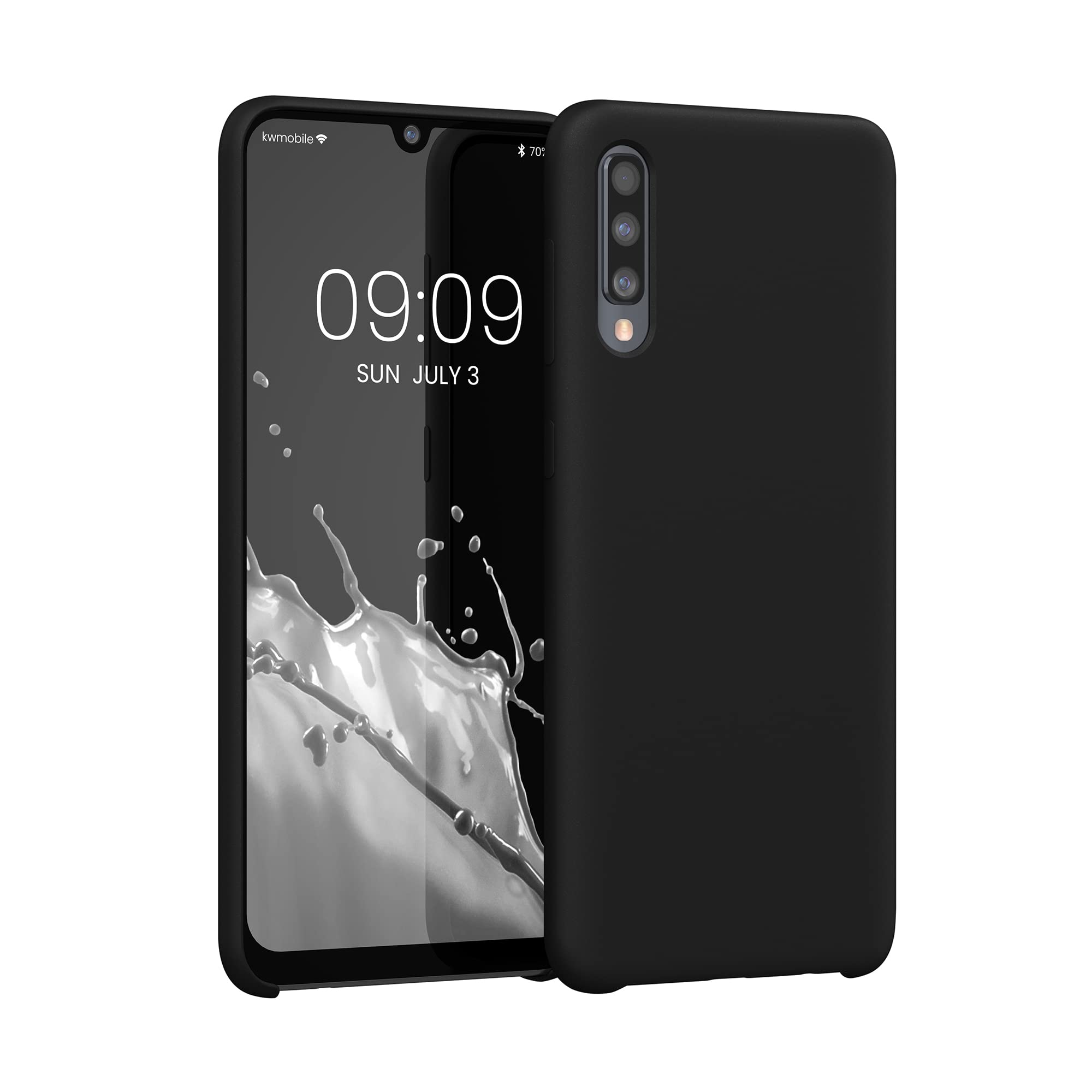 kwmobile Case Compatible with Samsung Galaxy A50 Case - TPU Silicone Phone Cover with Soft Finish - Black