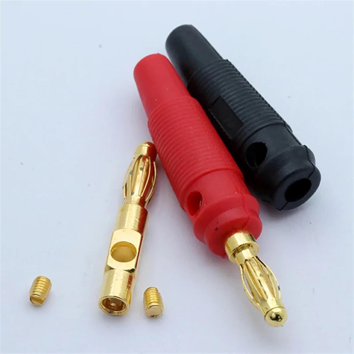 10pcs/5pairs 4mm Plugs Gold Plated Musical Speaker Cable Wire Pin Banana Connectors