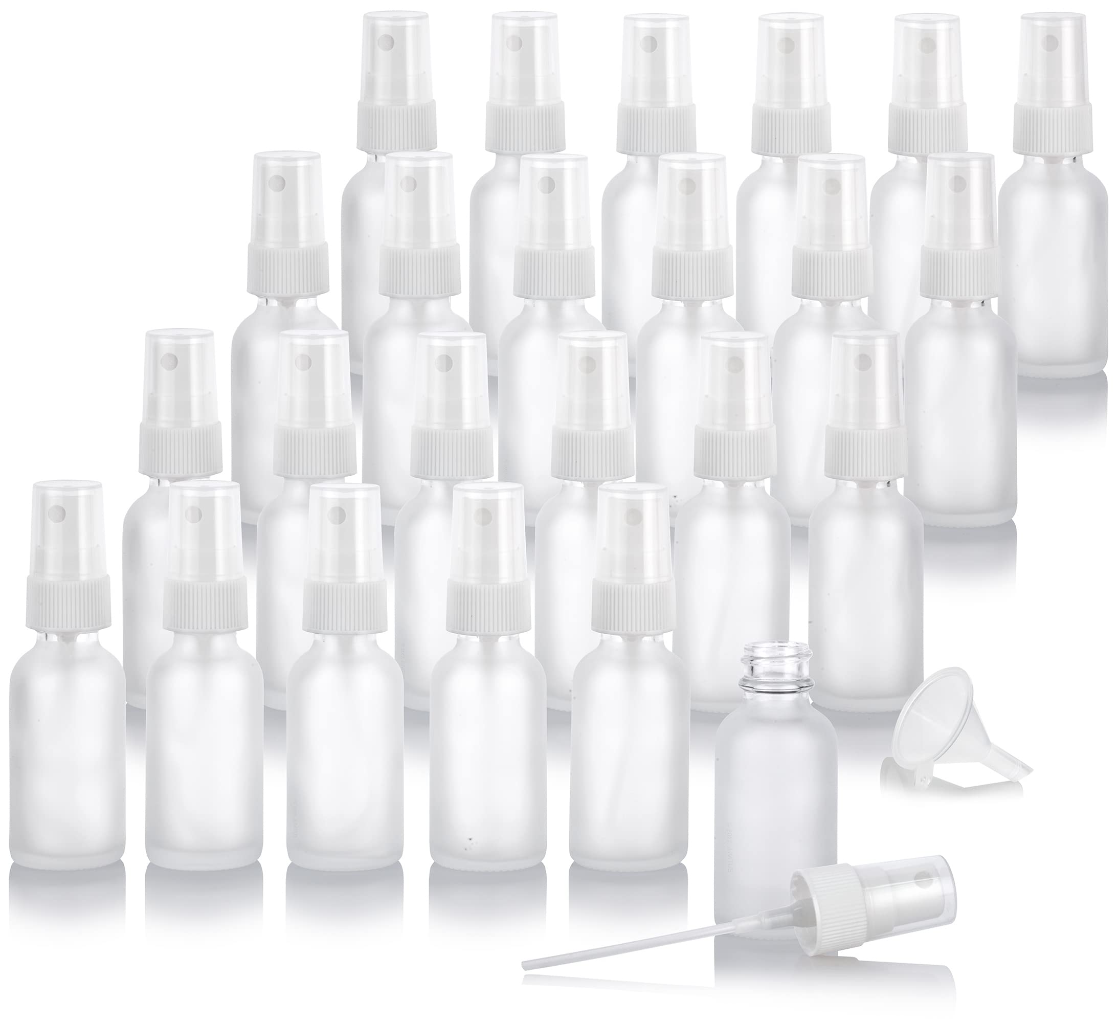Flacons vaporisateurs ronds en verre transparent givré d'une élégance intemporelle, lot de 24