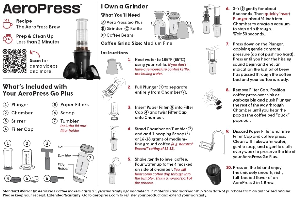 Image of AeroPress Go Plus, Small Portable Coffee Maker Kit, Travel, Camping & Office, All-in-One French Press, Pour-Over & Espresso-Style Manual Brewer, 2 Min Brew for Less Bitterness, More Flavor, Pink