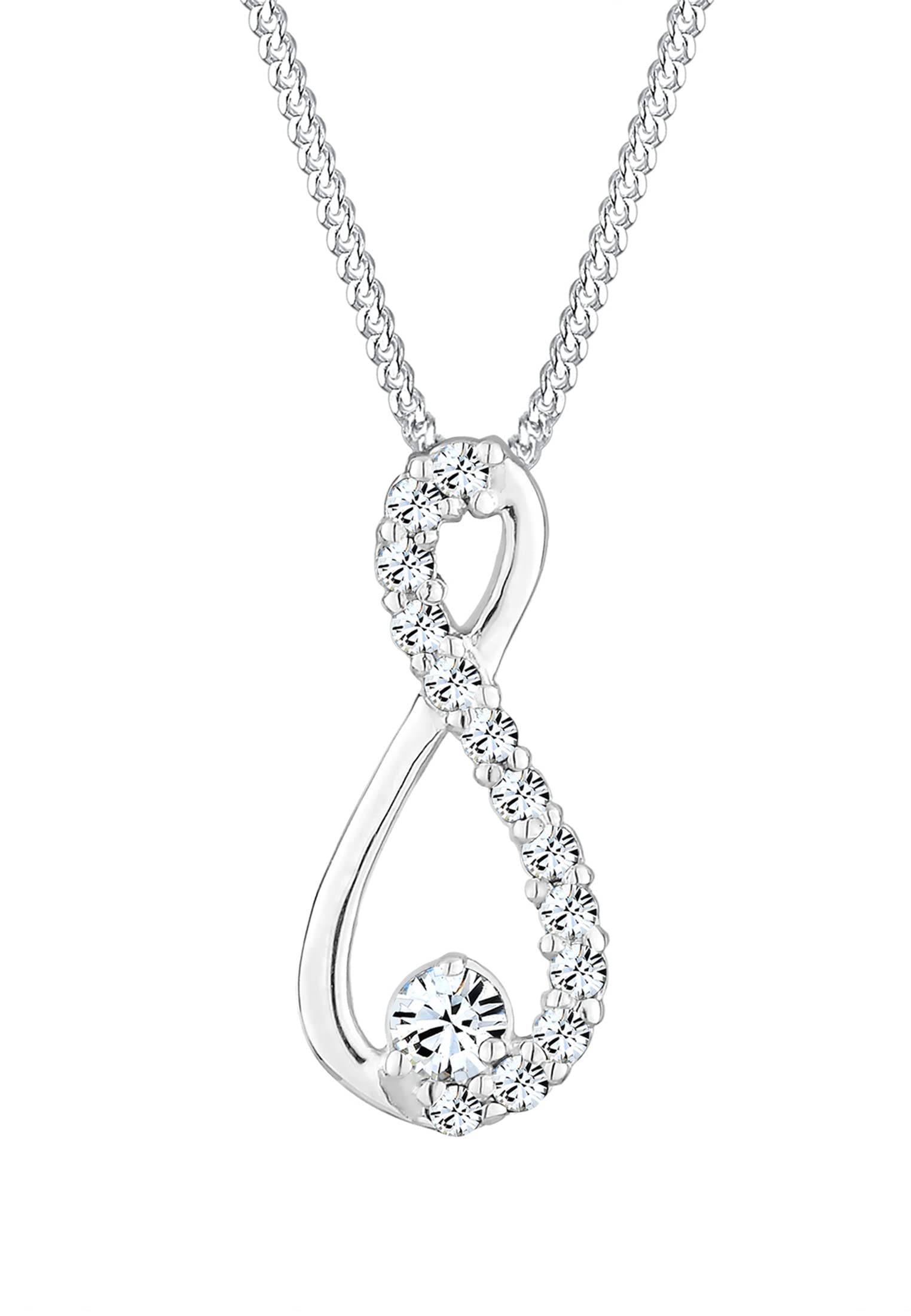 Elli Necklace Women infinity Pendant Precious with Crystals in 925 Sterling Silver