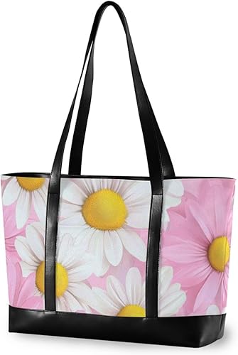 KLL Sweet Daisy Valentine Essentials bolso de hombro para laptop con cremallera bolsa de mano para el trabajo Bolso grande para enfermeras con