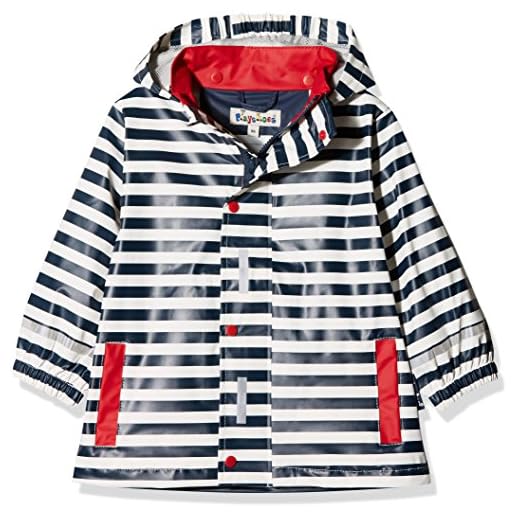 Playshoes Regenjacke Maritim, impermeable Niños, Azul (marine/weiß), 98