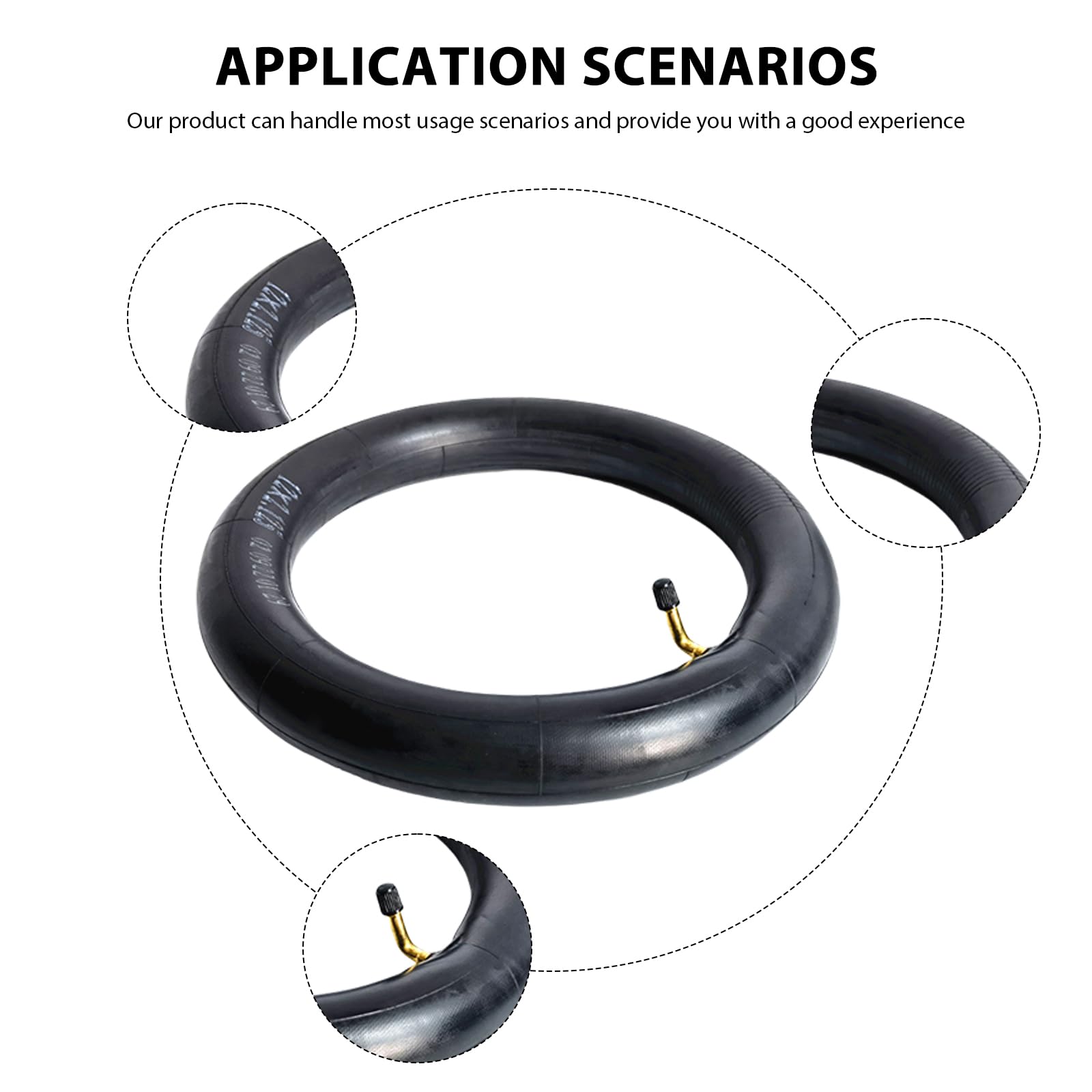 Camera D'aria Passeggino, 4 Pezzi Doppio Spessore Ruote di Ricambio, Camere D'aria in Gomma per Scooter Elettrici, Fornita con 4 Leve per Pneumatici, per Scooter Elettrici, Passeggino, 12 1/2 x 2 1/4