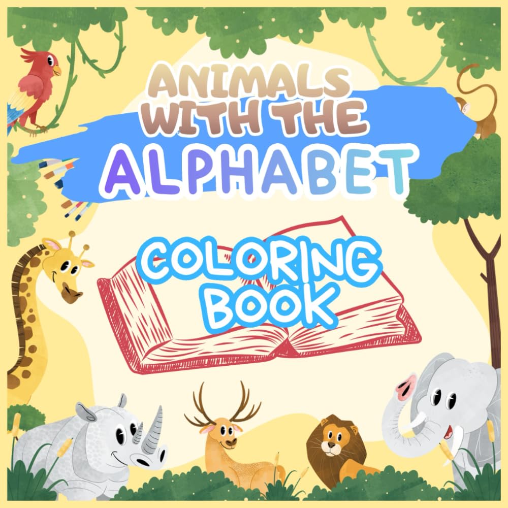 Alphabet Animals Coloring Book: Animal coloring book for children aged 3-5 years.
