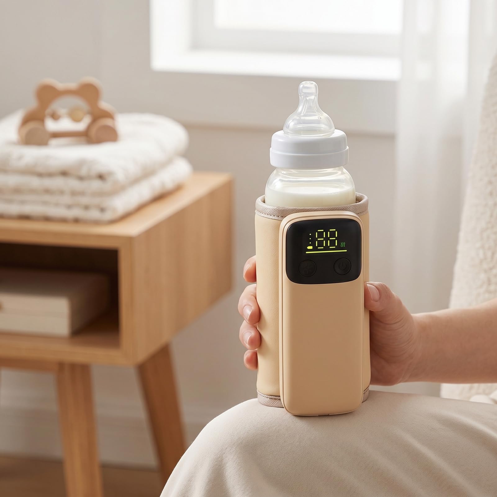 Yosoo Health Gear Calentador de Biberones Calentador de Leche para Bebés USB Portátil con Batería ABS PU de 6000 MAh 98,6 a 131 F Calefacción Uniforme 360 ​​Se Adapta a la Mayoría de los Biberones