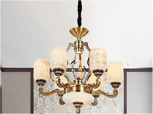 Miniatura 1 de Genérico Araña moderna, Chinese Chandelier Living Room lamp Dining Villa Duplex Hall Jade Style Pendant Lights(15 Heads)