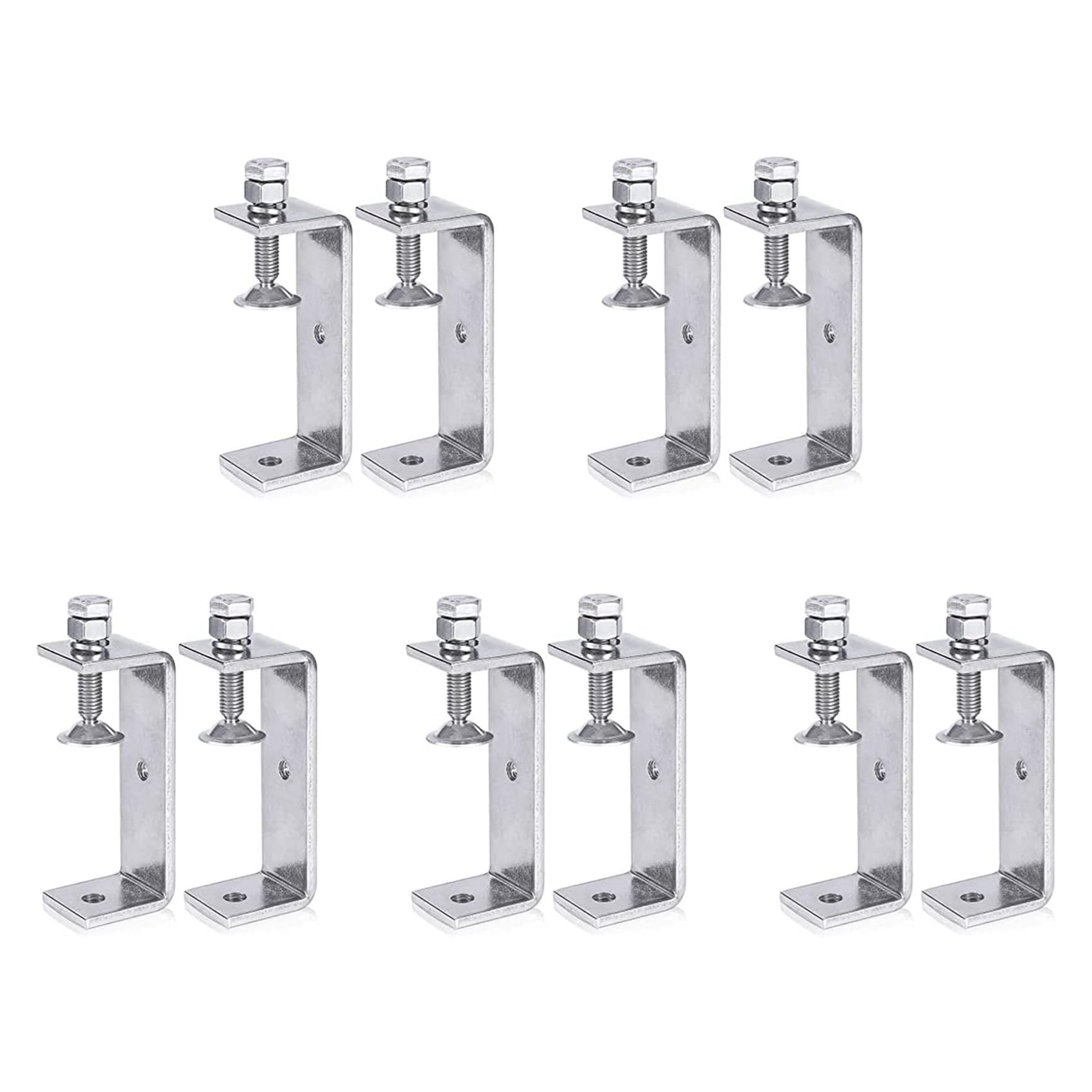 Jnchdghwa Silver Metal Clamp Heavy Duty Clamp C Clamp Woodworking Clamp With Wide Jaw Openings (100Mm), 10Pcs